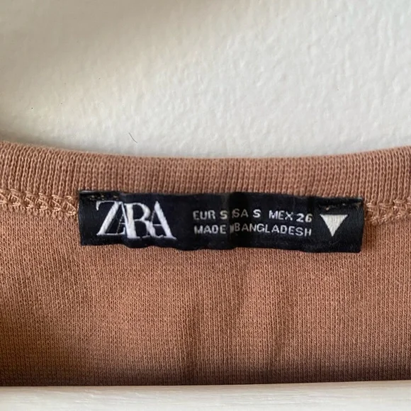 Zara Brown Crop Tee - Picture 3 of 5
